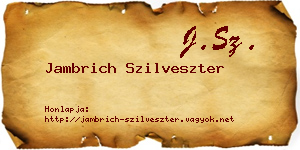 Jambrich Szilveszter névjegykártya