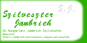 szilveszter jambrich business card
